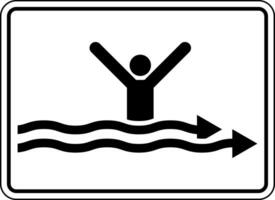 Water Safety Sign Warning - Strong Currents vector