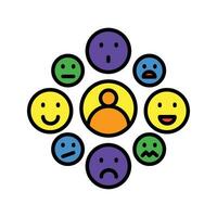 Emotions icon. lineal color icon vector