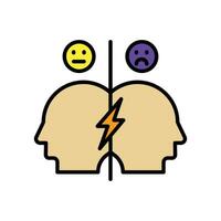 Conflict Management icon. lineal color icon vector