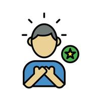 Contentment icon. lineal color icon vector