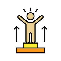 winners on podium. Self Motivation icon vector
