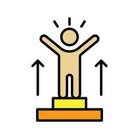 winners on podium. Self Motivation icon vector