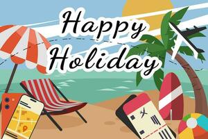 Summer holiday and travel vector