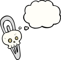 thought bubble cartoon skull hairclip png