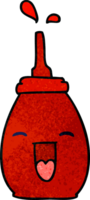 sauce rouge heureuse de dessin animé dessiné à la main excentrique png