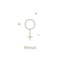 Astrological sign of Venus, cute contour style. vector