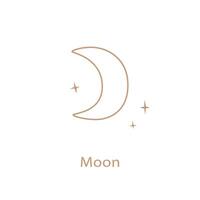 Astrological sign of the Moon, cute contour style. vector