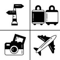 Vector black and white illustration of travel icon for business. Stock vector design.