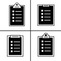 Vector black and white illustration of checklist icon for business. Stock vector design.