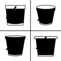 Vector black and white illustration of bucket icon for business. Stock vector design.