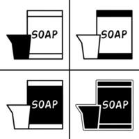 Vector black and white illustration of soap icon for business. Stock vector design.