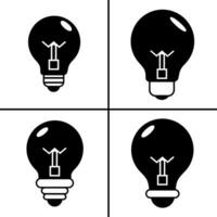 Vector black and white illustration of light bulb icon for business. Stock vector design.