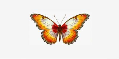 AI generated Beautiful and Colorful Butterfly Isolated on White Background. Generative AI photo