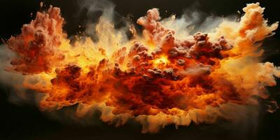 AI generated Explosion Effect. Fire Blast Landscape. Generative AI photo