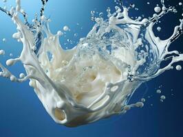 AI generated Fresh Milk Splash. Generative AI photo