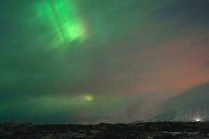 hermosa cielo con Aurora borealis foto