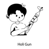 Trendy Holi Gun vector