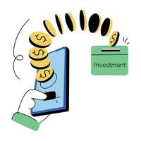 Trendy Online Investment vector