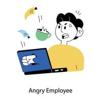 Trendy Angry Employee vector