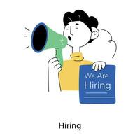 Trendy Hiring Concepts vector