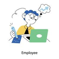 Trendy Employee Concepts vector