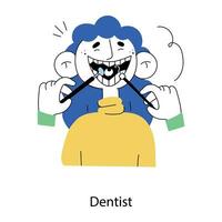 Trendy Dentist Concepts vector