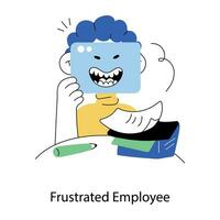 Trendy Frustrated Employee vector