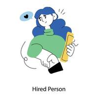 Trendy Hired Person vector