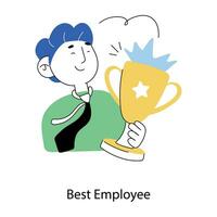 Trendy Best Employee vector