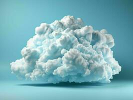 AI generated White Clouds Isolated on Blue Studio Background. Fluffy Cloud. Generative AI photo