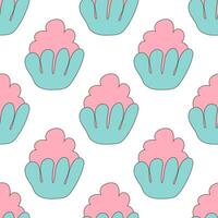 cake sweet eat food pink blue pattern vector