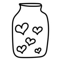 bottle heart lamp love valentines day icon vector