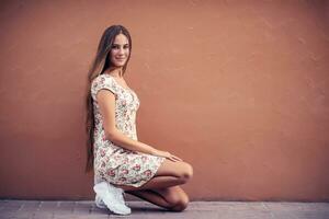 Pretty girl on the street photo