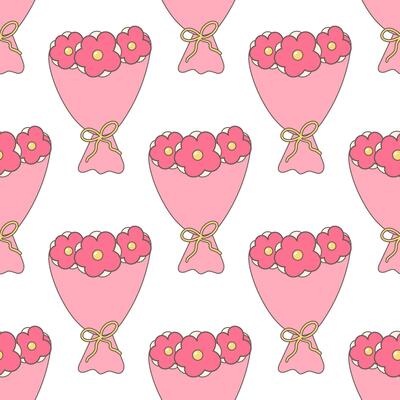 flower bouquet give love spring pink pattern