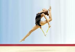 Rhythmic gymnastics competition photo