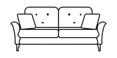 Sofa line Icons. Furniture design. Collection of sofa illustration. Modern furniture set isolated on white background. vector