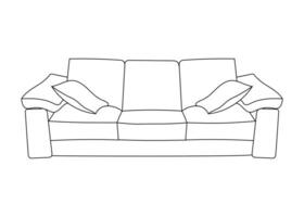 Sofa line Icons. Furniture design. Collection of sofa illustration. Modern furniture set isolated on white background. vector