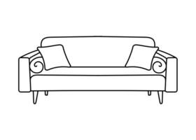 Sofa line Icons. Furniture design. Collection of sofa illustration. Modern furniture set isolated on white background. vector
