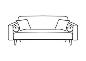 sofá línea iconos mueble diseño. colección de sofá ilustración. moderno mueble conjunto aislado en blanco antecedentes. vector