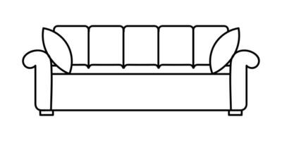 Sofa line Icons. Furniture design. Collection of sofa illustration. Modern furniture set isolated on white background. vector