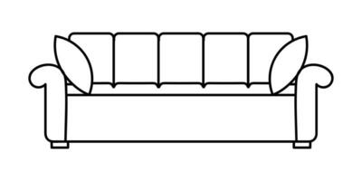 Sofa line Icons. Furniture design. Collection of sofa illustration. Modern furniture set isolated on white background. vector