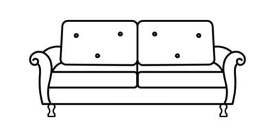 sofá línea iconos mueble diseño. colección de sofá ilustración. moderno mueble conjunto aislado en blanco antecedentes. vector
