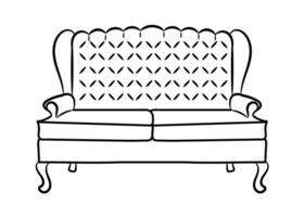 Sofa line Icons. Furniture design. Collection of sofa illustration. Modern furniture set isolated on white background. vector