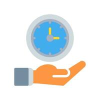 clock timer and hand icon outline black style. Business and finance icons vector