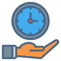 reloj Temporizador y mano icono contorno negro estilo. negocio y Finanzas íconos vector