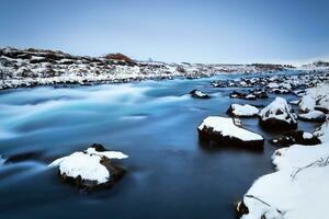 Frozen river landscape photo