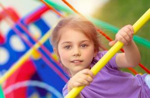 Little girl on playgarden photo