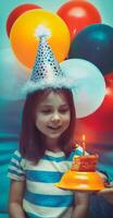 Birthday girl portrait photo