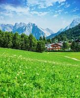 Green valley in the mountains photo