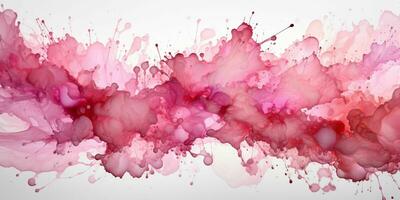 ai generado rosado pintar chapoteo y textura en blanco antecedentes. pintar mancha. generativo ai foto